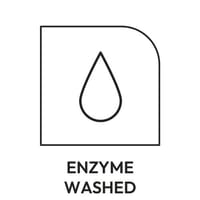 Enzyme-washed. Perfect print surface and a very soft feel.