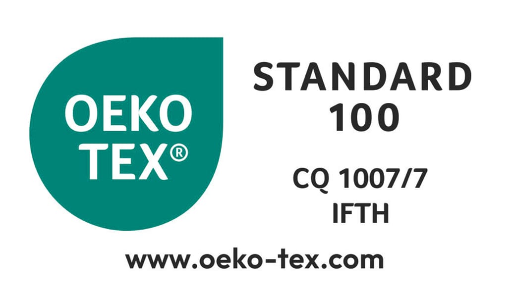 Produit certifié OEKO-TEX® STANDARD 100 certificat CQ 1007/7, IFTH. Ce label garantit l’innocuité chimique des produits certifiés.