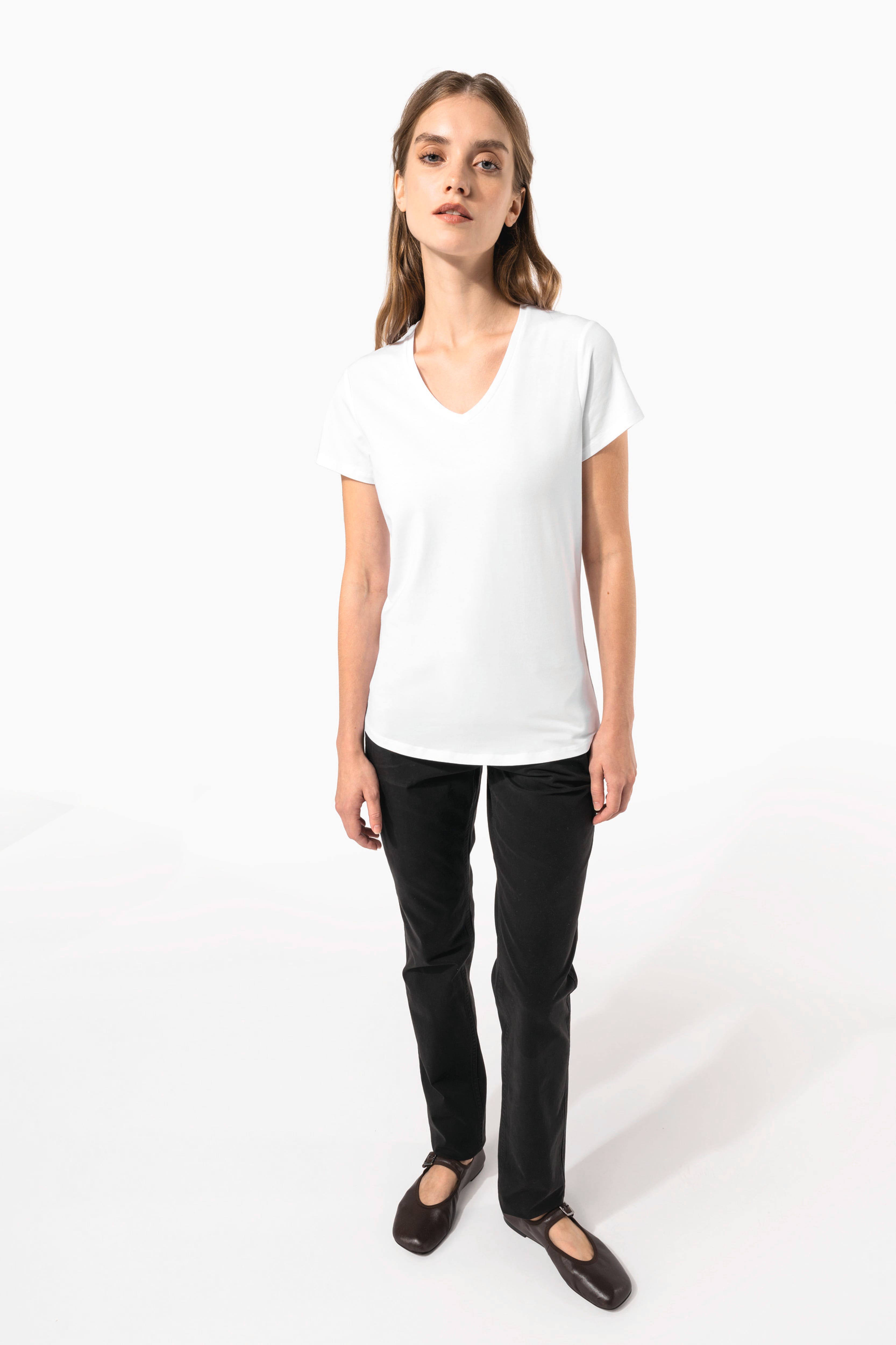 Kariban Maglietta Donna Manica Corta - Scollo A V, 100% Cotone, Taglie Dalla S Alla XXXL